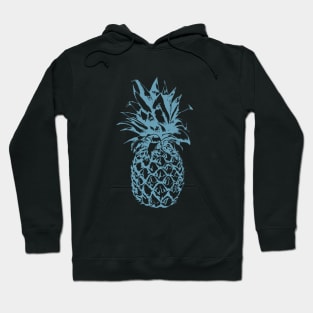 Hand-drawn Blue Pineapple Print Hoodie